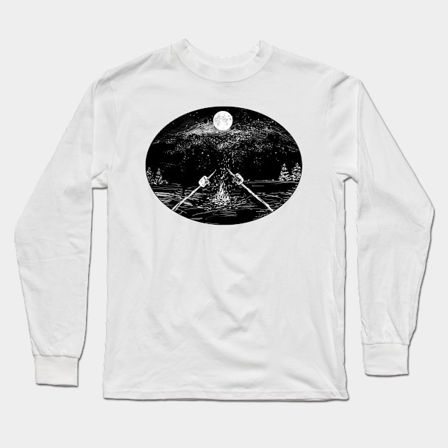 Camping Among the Stars Long Sleeve T-Shirt by Phreephur